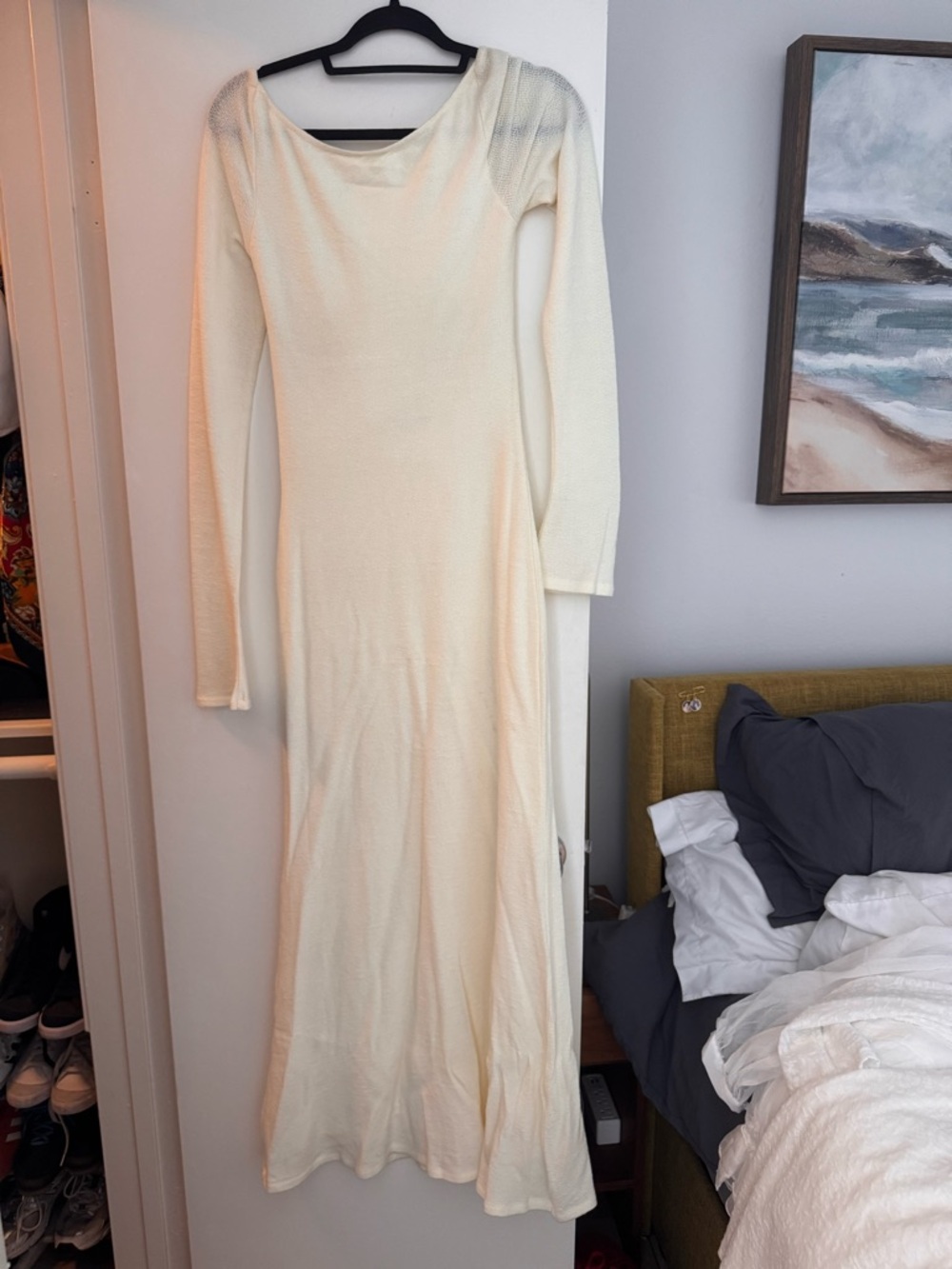 Princess Polly Snyder Long Sleeve Sheer Maxi Dress Cream - Picture 3 of 5